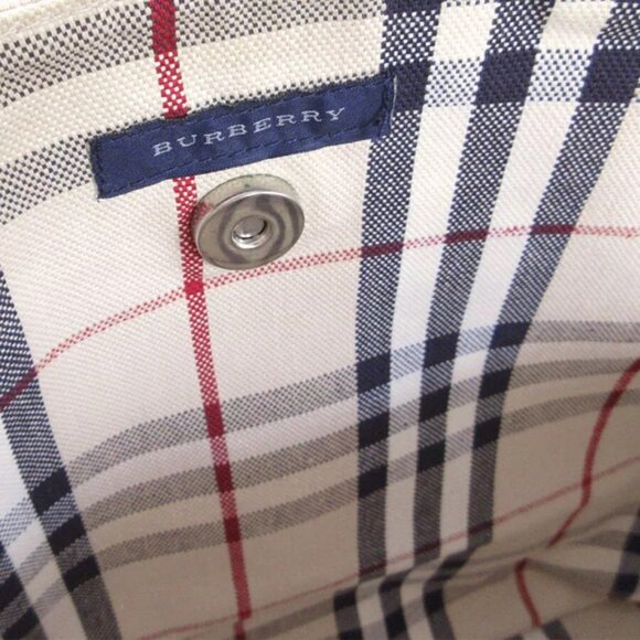 Auth BURBERRY Nova Check Handbag Tote Bag Beige / multicolor canvas/rubber - Picture 10 of 11